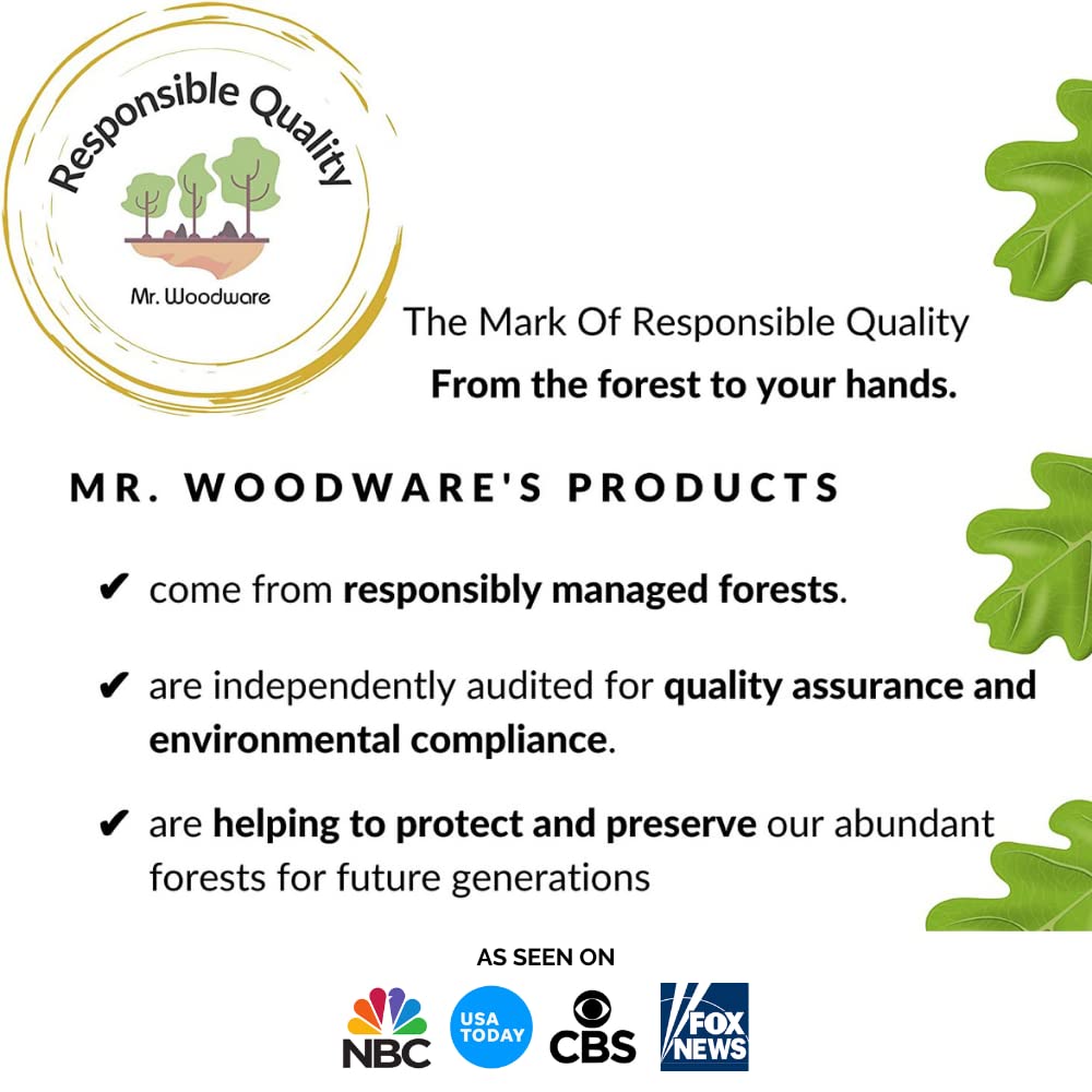 Mr.Woodware Wooden Kitchen Utensils- 24 Inch Long Handle Beech Wood Wok Spatula and Cooking Spoon - 2 in 1 Wooden Cooking Utensils Set for Mixing in Big Stock Pots Cauldron (Spoon)