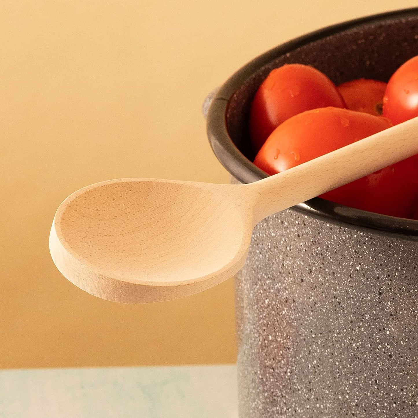 Mr.Woodware Wooden Kitchen Utensils- 24 Inch Long Handle Beech Wood Wok Spatula and Cooking Spoon - 2 in 1 Wooden Cooking Utensils Set for Mixing in Big Stock Pots Cauldron (Spoon)